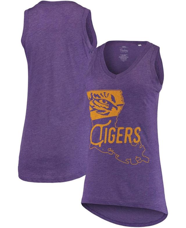 Womens Purple Lsu Tigers Ferris Melange V-Neck Tank Top Product Image