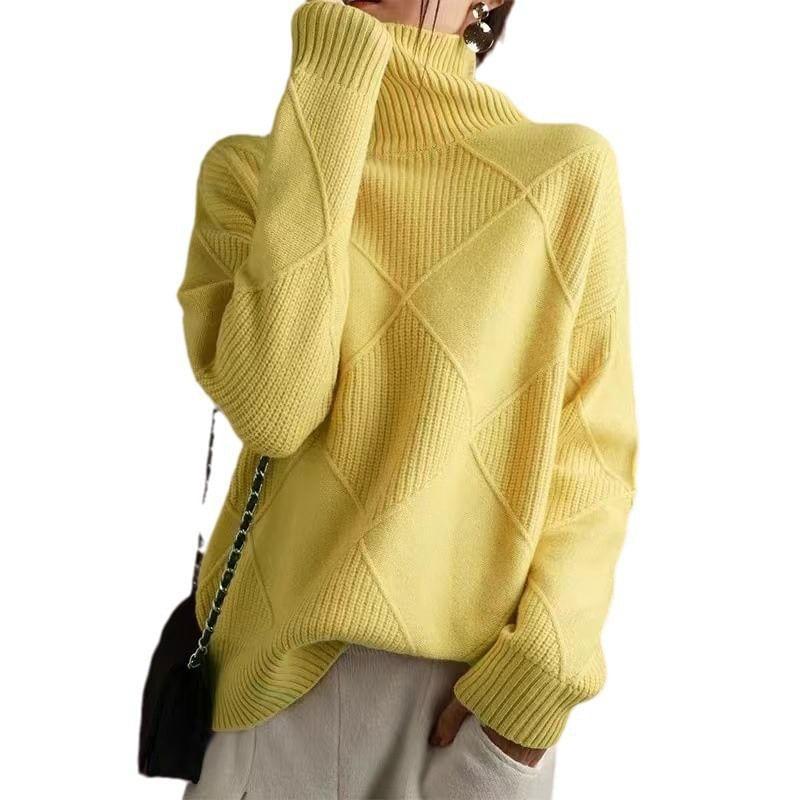 Turtleneck Plain Sweater Product Image