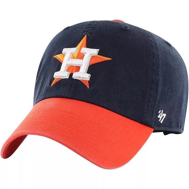 Mens 47 /Orange Houston Astros Clean Up Adjustable Hat, Blue Product Image