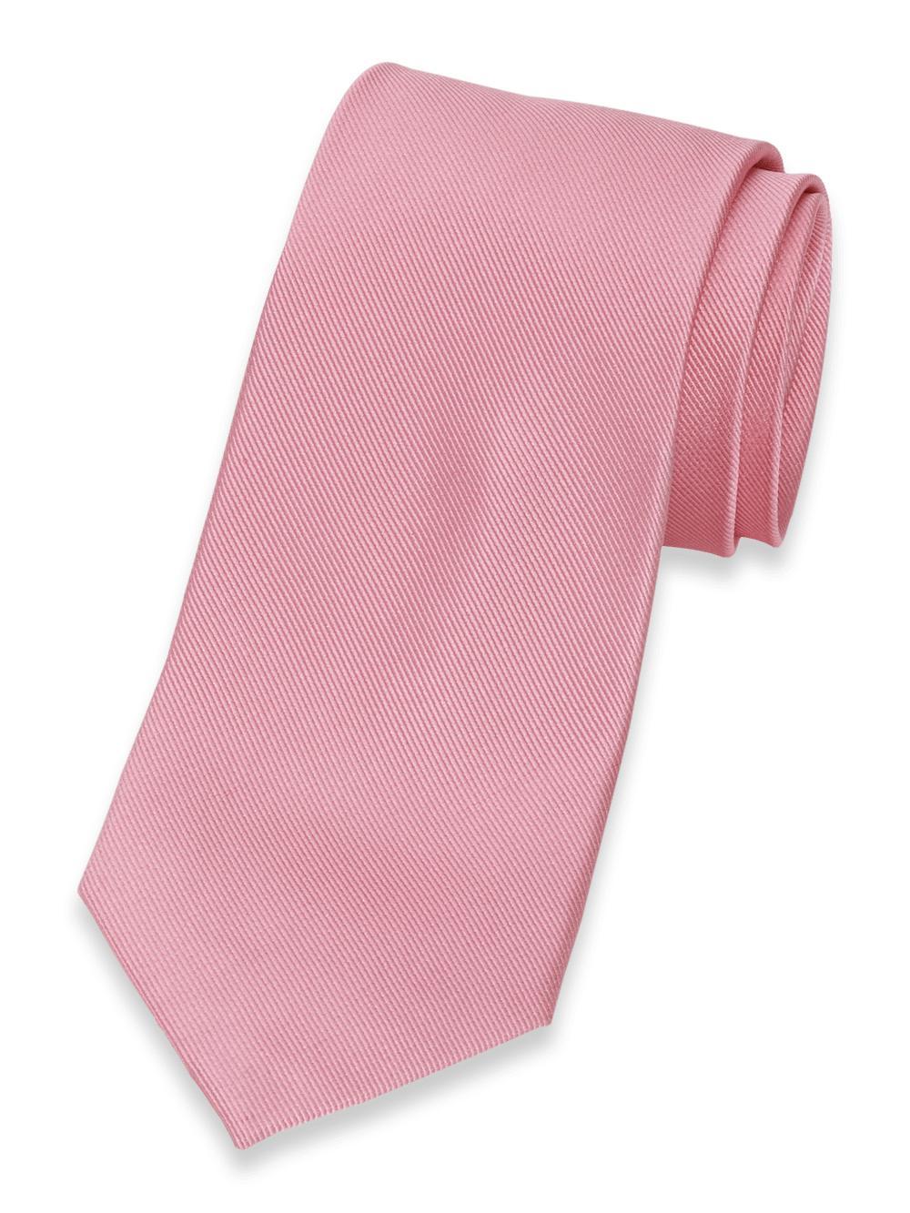 Solid Twill Woven Silk Tie - Silver Product Image