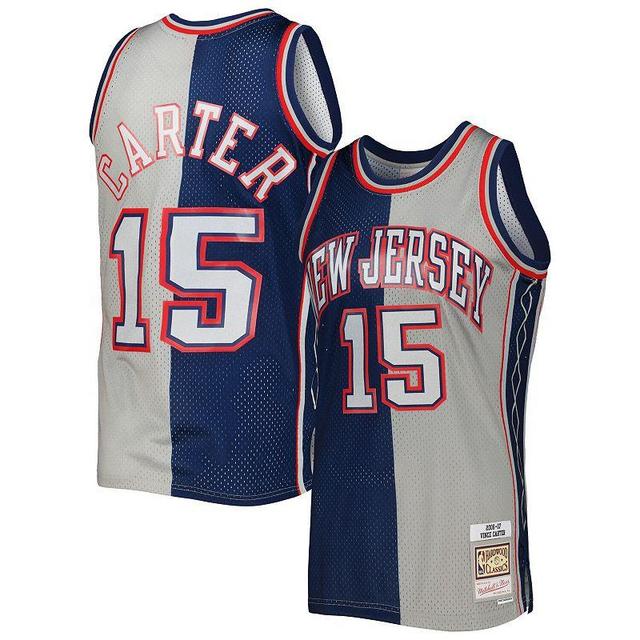 Mens Mitchell & Ness Vince Carter Navy/Gray New Jersey Nets Hardwood Classics 2006-07 Split Swingman Jersey Nba Blue Product Image