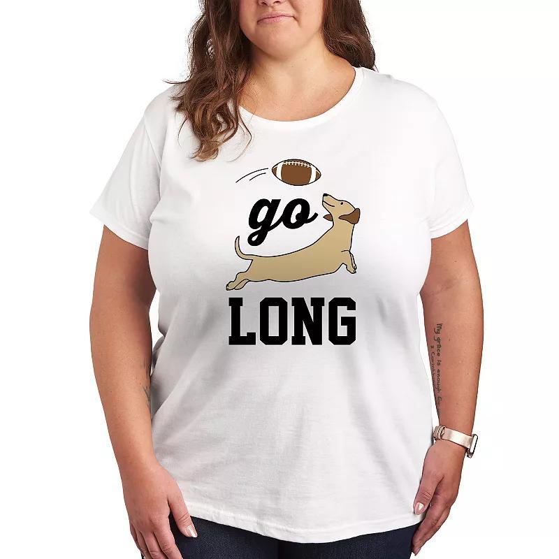 Plus Size Go Long Graphic Tee, Womens Grey Gray Product Image