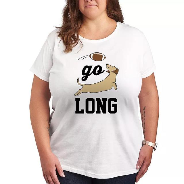 Plus Size Go Long Graphic Tee, Womens Grey Gray Product Image