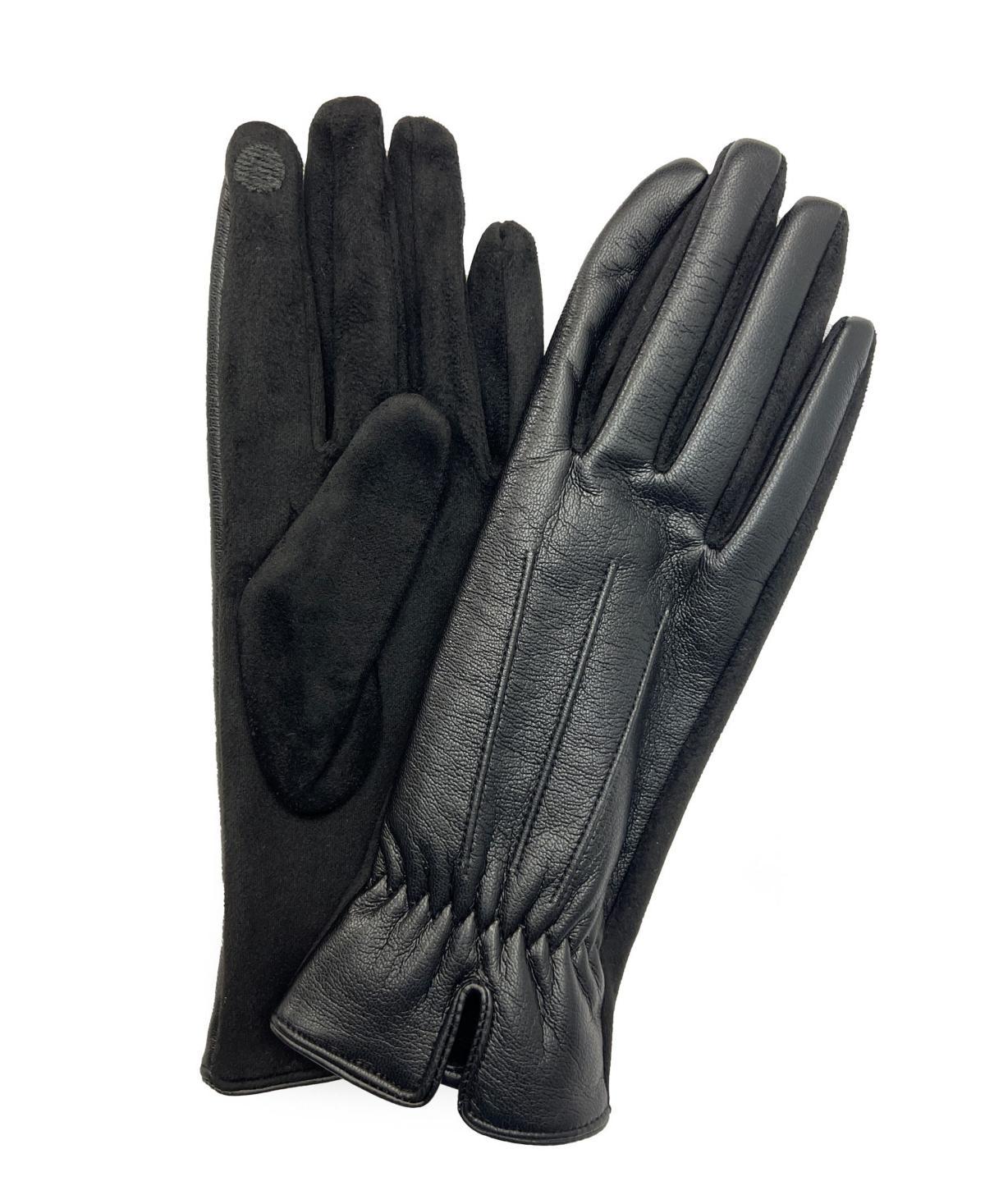 Marcus Adler Womens Cinched Wrist Faux Leather Touchscreen Glove Product Image