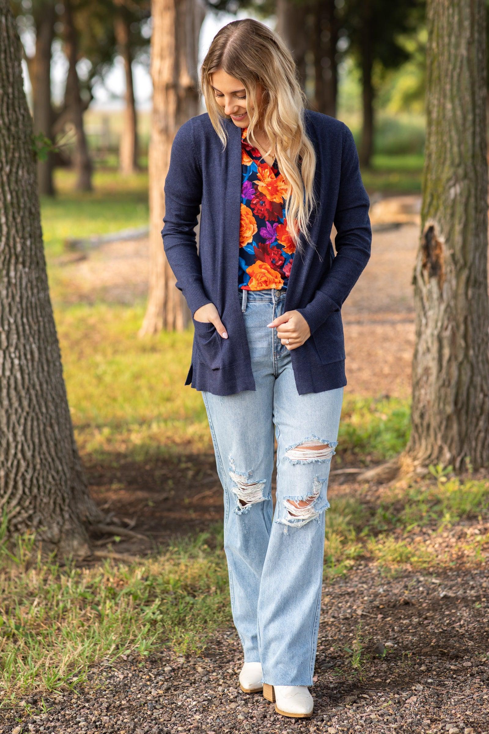 Open Front Everyday Cardigan With Pockets Product Image