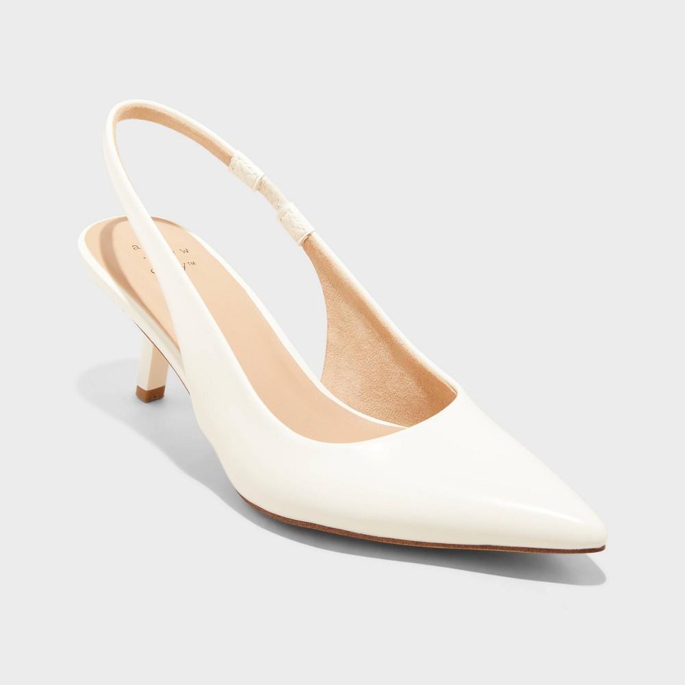 Womens Aubrey Slingback Pumps - A New Day Cream 8.5W Product Image