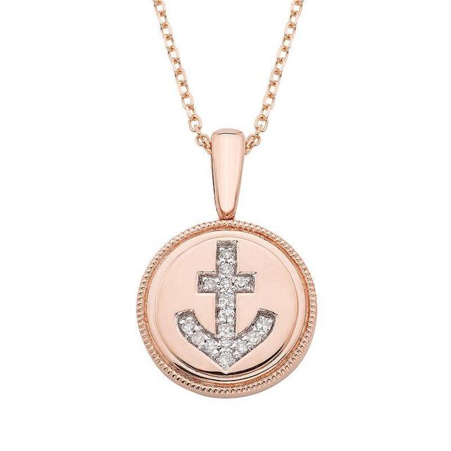 Its Personal 14k Gold Diamond Accent Anchor Signet Pendant, Womens Product Image