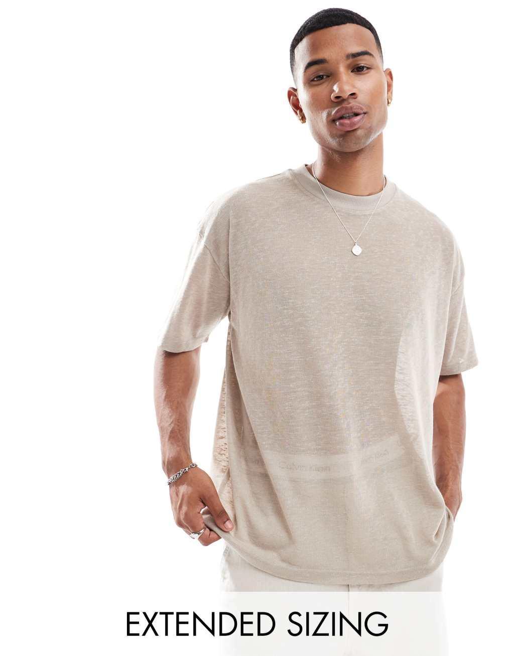 ASOS DESIGN oversized T-shirt in taupe slub Product Image