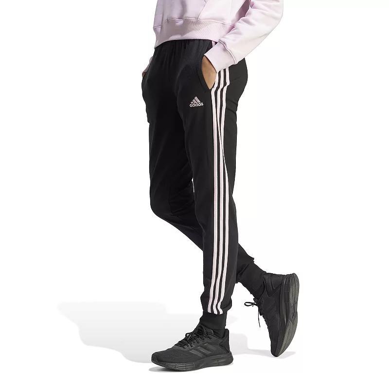 Womens adidas Essential 3-Stripe Single Jersey Pants Product Image