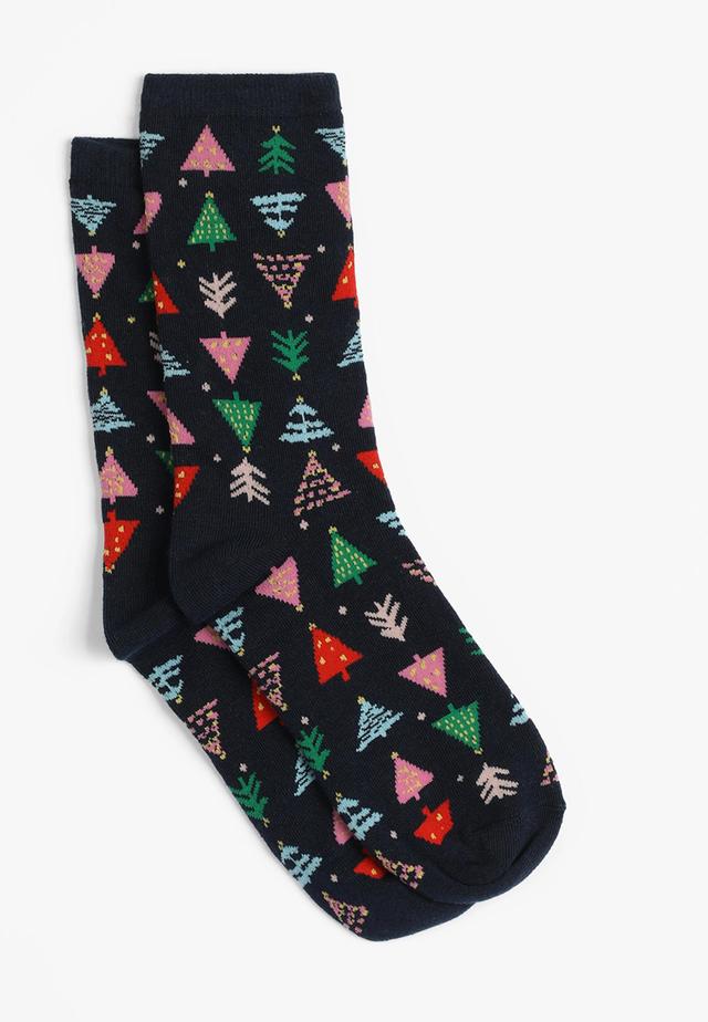 Maurices Womens Colorful Holiday Tree Crew Socks Blue Size One Size Product Image