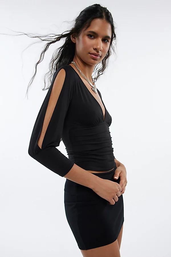 Silence + Noise Drew Slit-Sleeve Top Womens at Urban Outfitters Product Image