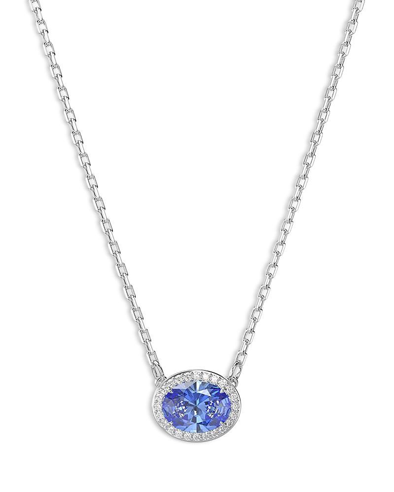 Womens Constella Rhodium-Plated & Swarovski Crystal Halo Pendant Necklace Product Image