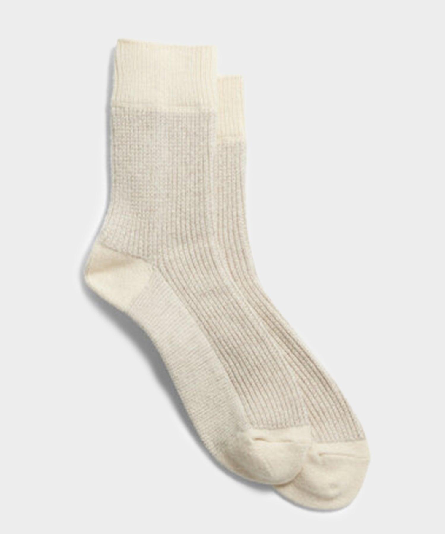 RoToTo Special Trio Socks in Off White / Grey Product Image