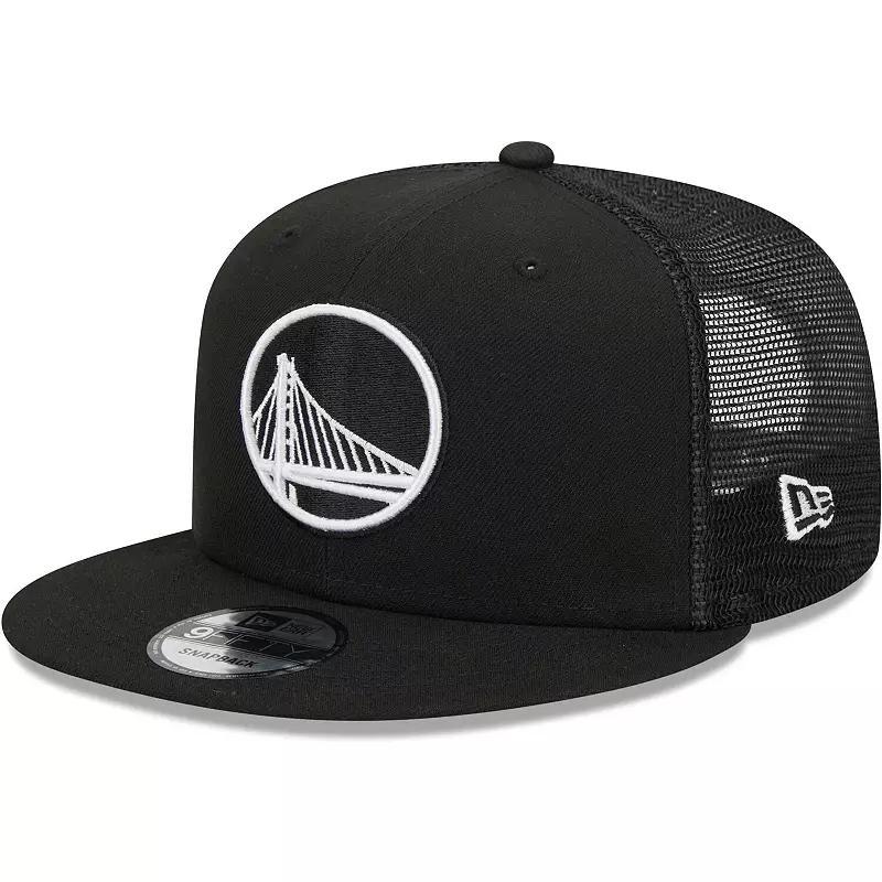 Mens New Era Black Golden State Warriors Evergreen 9FIFTY Trucker Snapback Hat Product Image