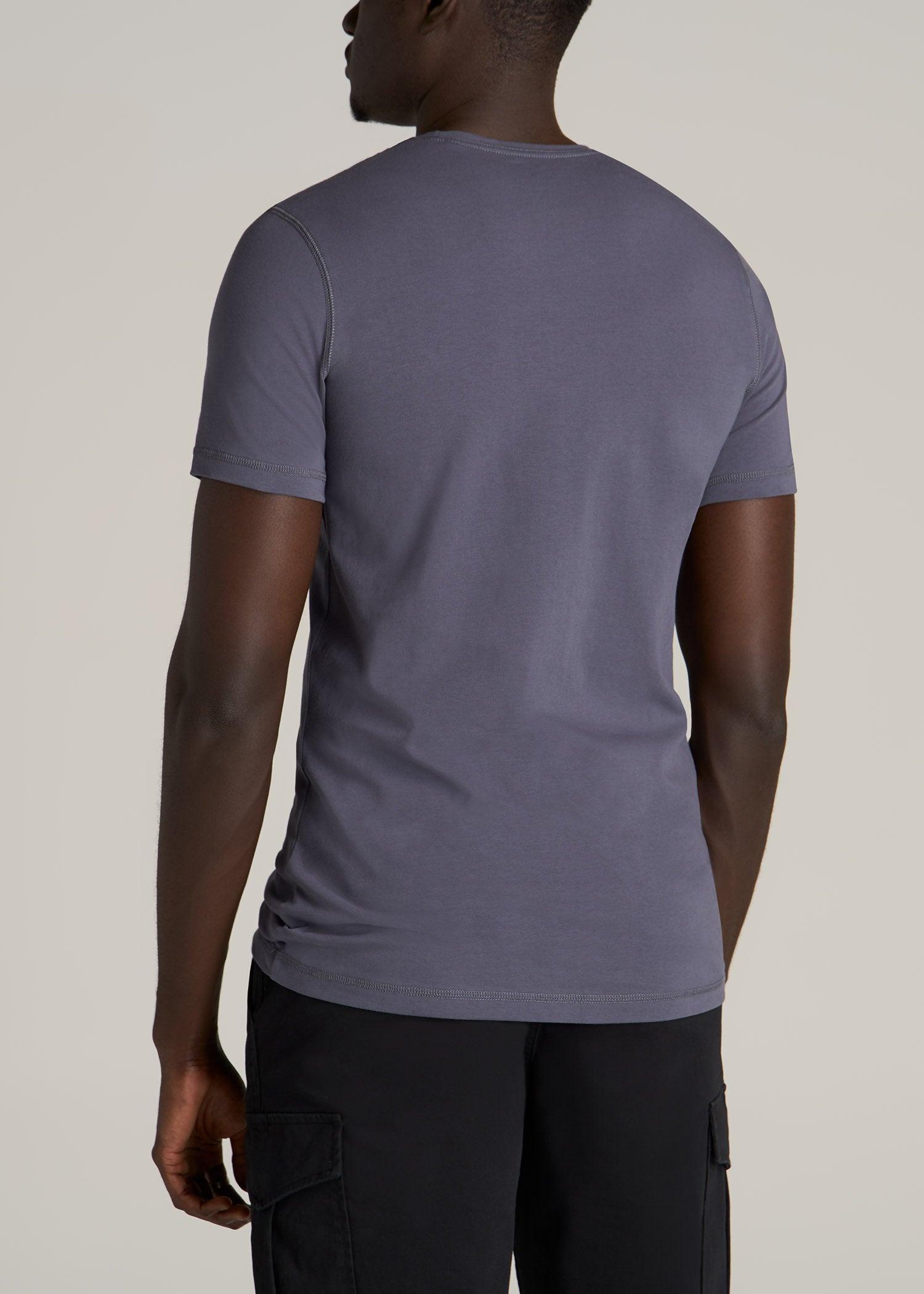 The Essential SLIM-FIT Crewneck Men's Tall Tees in Grey Blue Male Product Image