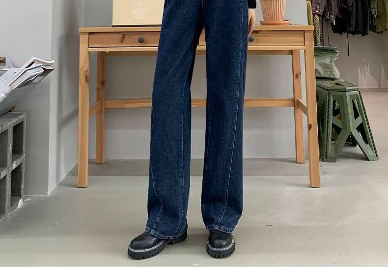 High Waist Straight Leg Jeans Product Image