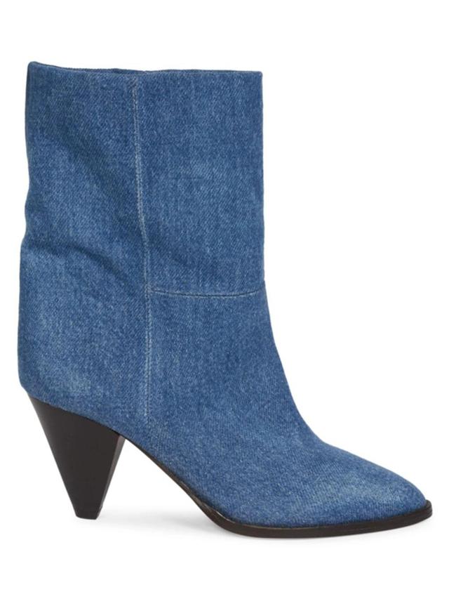 Rouxa Denim Ankle Boots In Light Blue Product Image