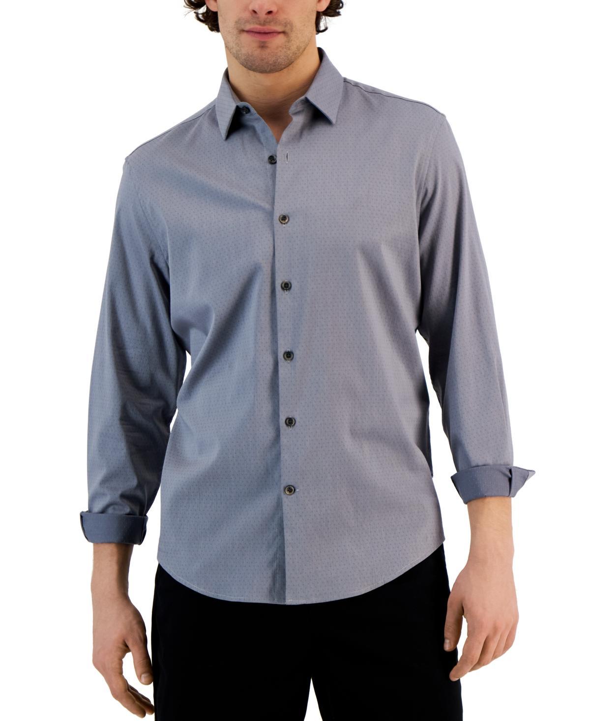 Alfani Mens Modern Classic-Fit Stretch Dot Dobby Button-Down Shirt, Created for Macys Product Image