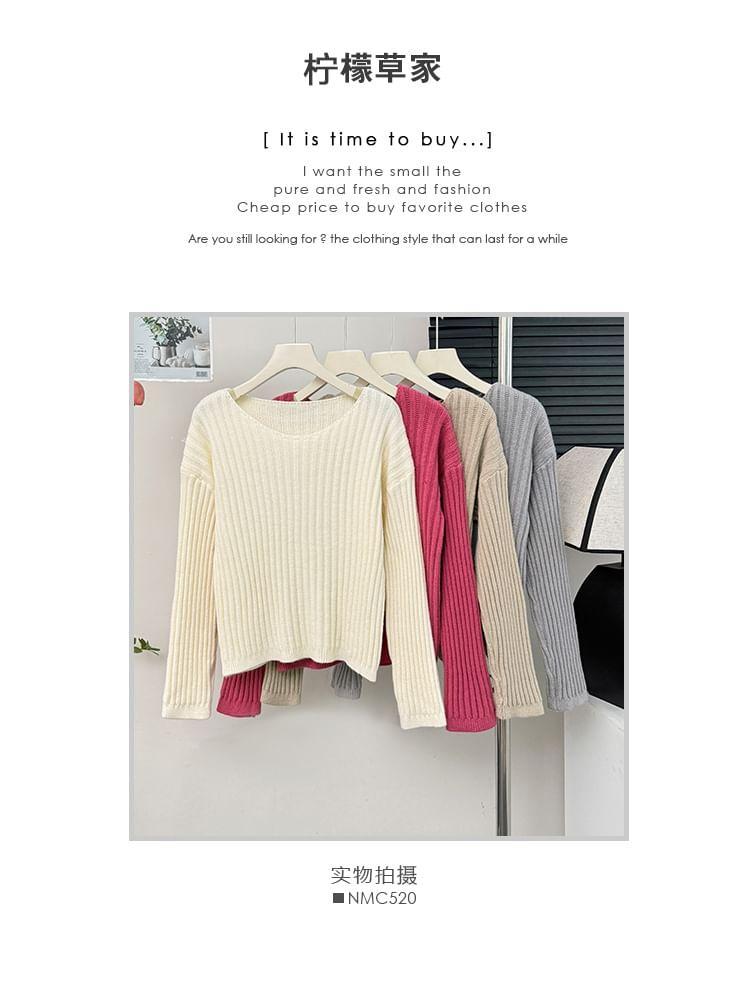 V-Neck Ribbed-Knit Top in 5 Colors Product Image