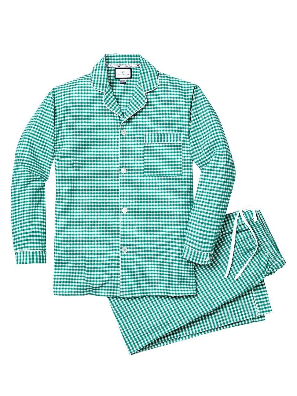 Petite Plume Mens Mini Gingham Flannel Pajamas Product Image