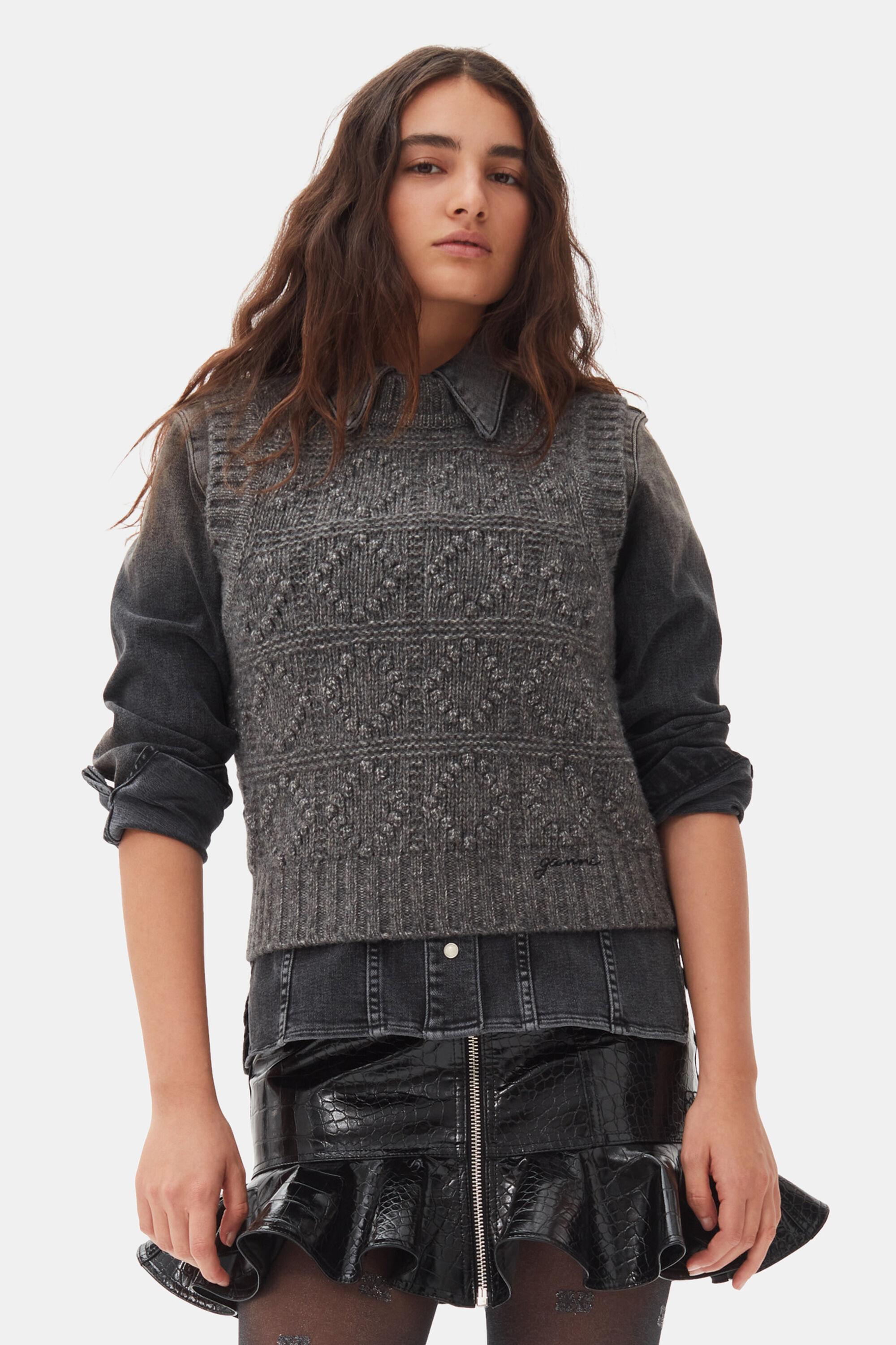 Grey Knit Vest Product Image