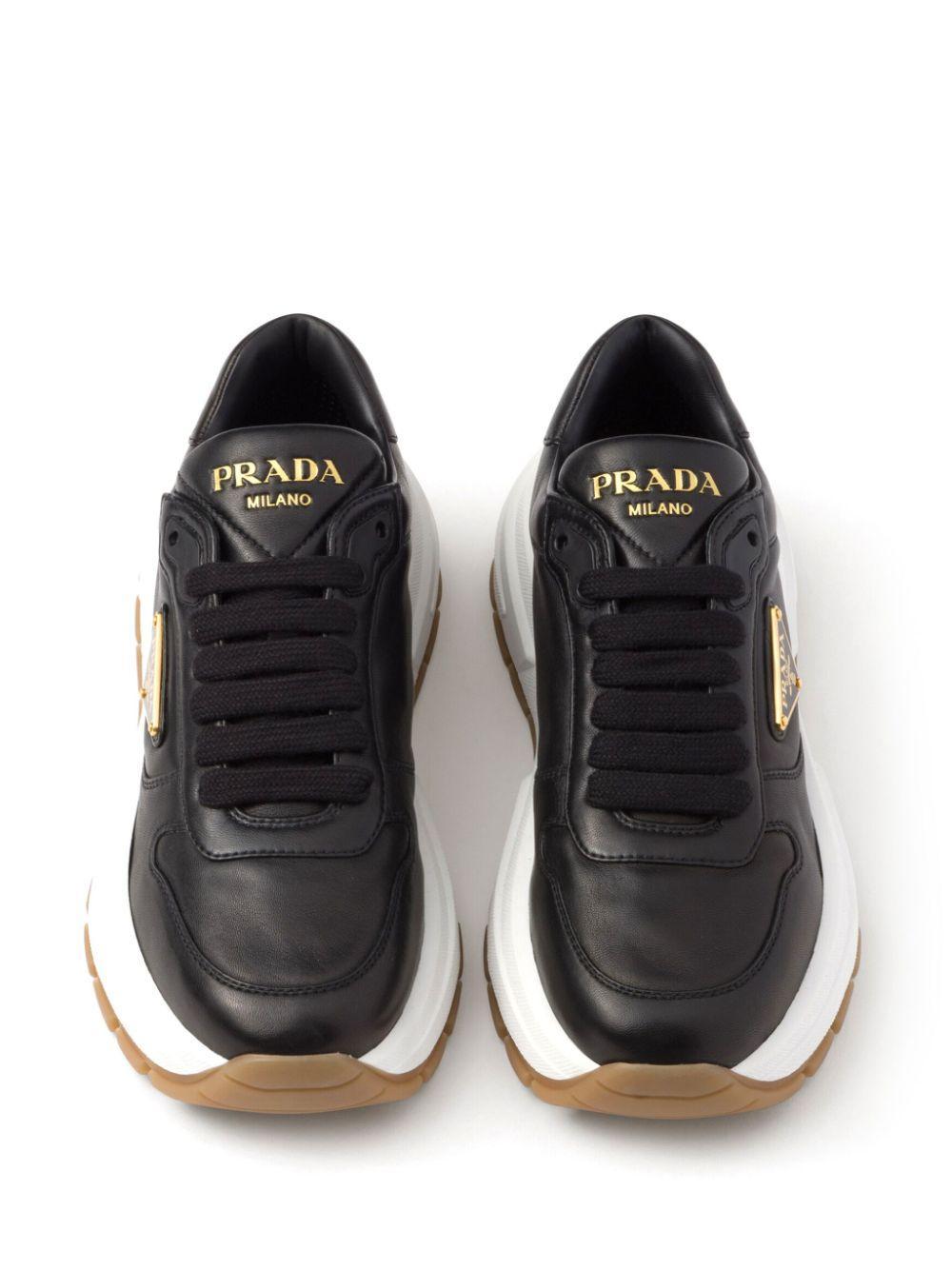 PRADA Sneakers Mit Triangel-logo In Black Product Image