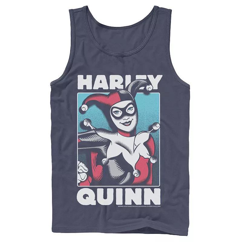 Mens DC Comics Harley Quinn Portrait Tank Top Blue Product Image