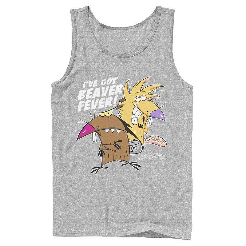 Mens Nickelodeon Angry Beavers Daggett & Norbert Feverish Tank Top Athletic Grey Product Image