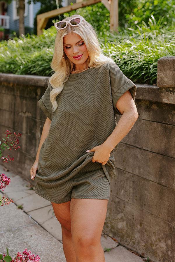 Coffee And Chit Chat Shift Top in Olive Curves Product Image