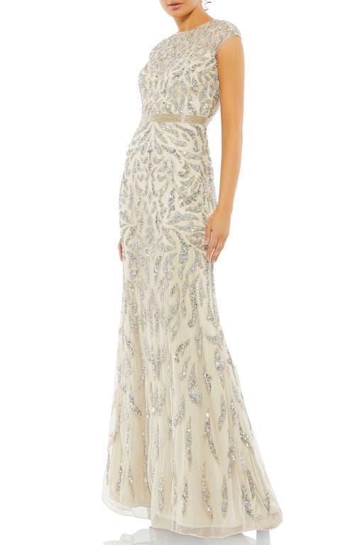 Mac Duggal Beaded Paisley Sleeveless Trumpet Gown Product Image