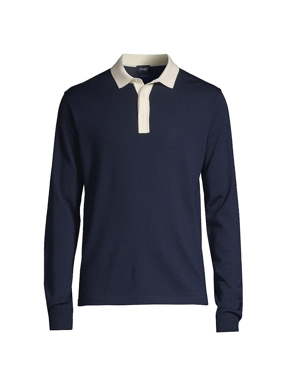 Mens Knit Wool Rugby Polo Sweater Product Image