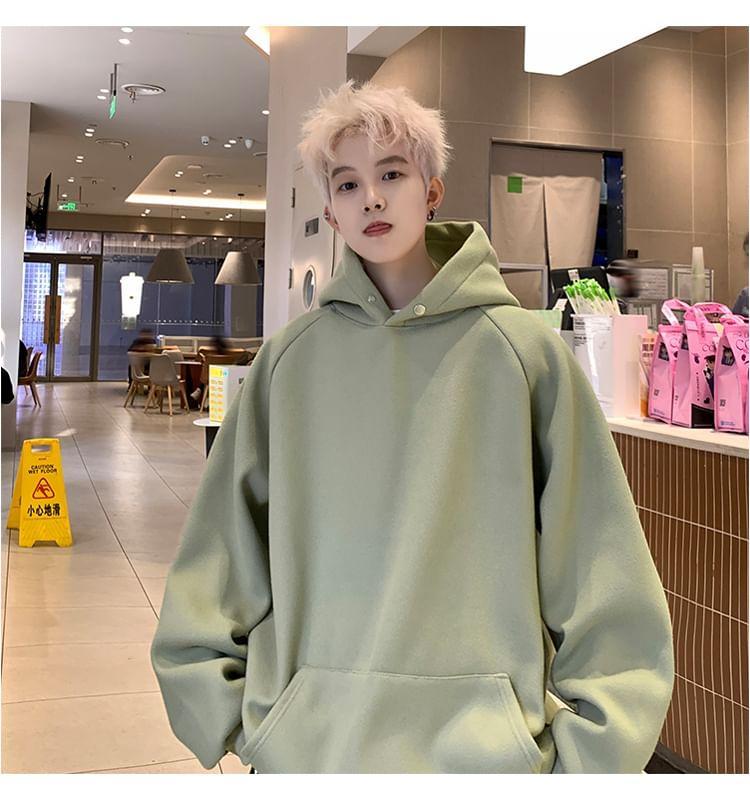 Long-Sleeve Plain Hoodie Product Image