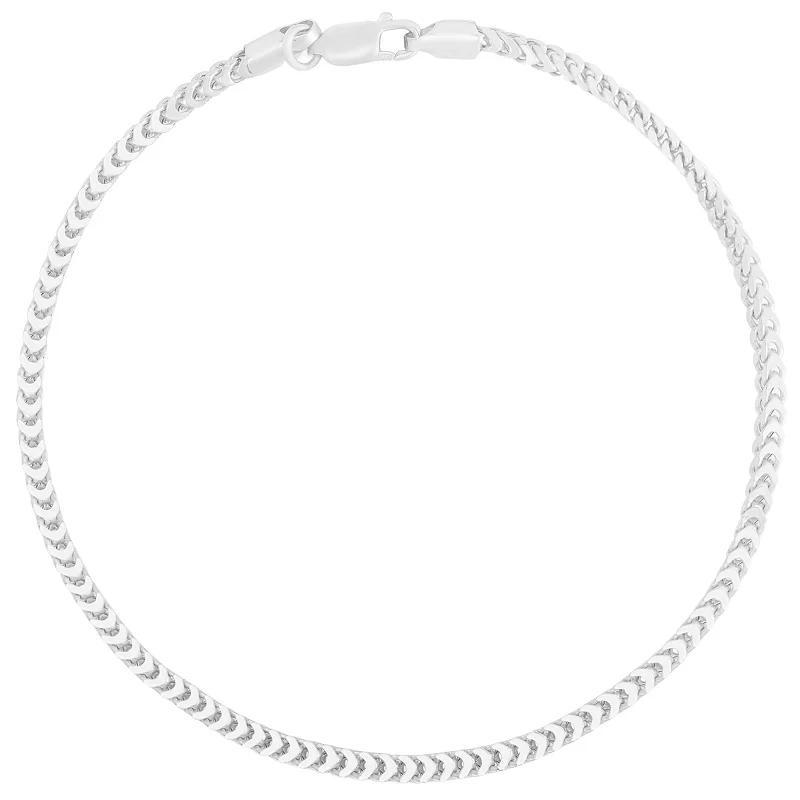 Sunkissed Sterling 14k Gold Over Silver Squared Wheat Chain Anklet, Womens Silvertone Product Image