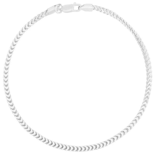 Sunkissed Sterling 14k Gold Over Silver Squared Wheat Chain Anklet, Womens Silvertone Product Image