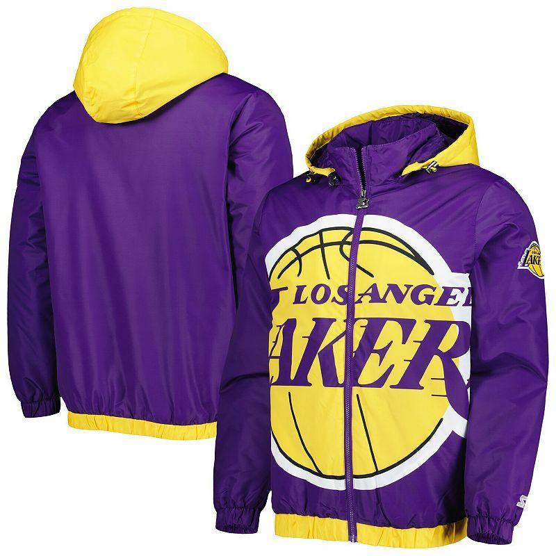 Mens Starter Los Angeles Lakers The Triple Double Full-Zip Hoodie Jacket Product Image