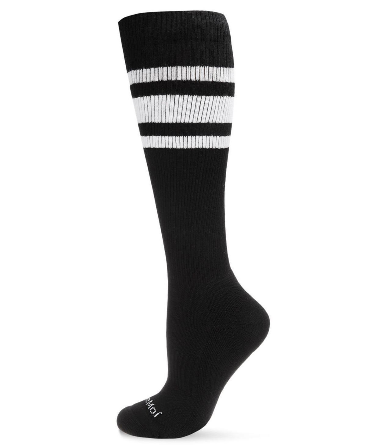 Mens Striped Athletic Cushion Sole Compression Knee Sock Product Image