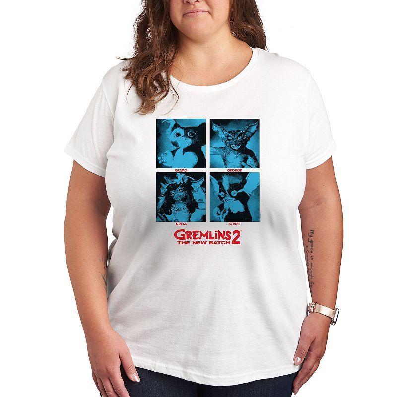 Plus Size Gremlins 2 Grid Graphic Tee, Womens White Product Image