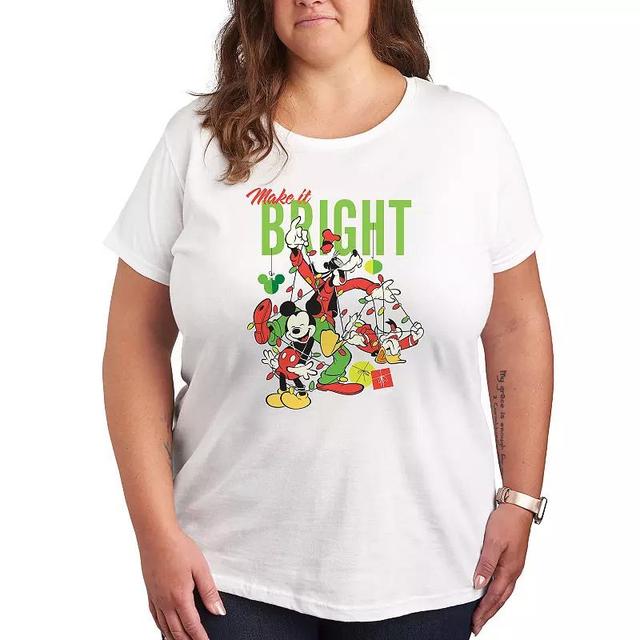 Disneys Mickey Mouse & Friends Plus Make It Bright Graphic Tee, Womens Product Image