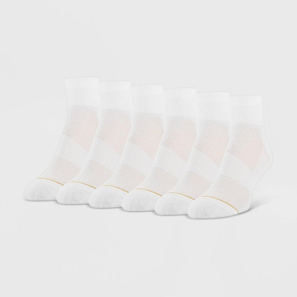 All Pro Womens 6pk Aqua Fx Ankle Athletic Socks - White 4-10 Product Image