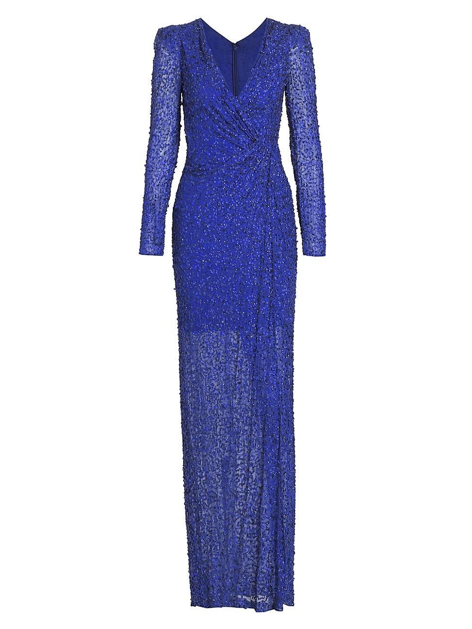 Womens Bobbie Sequined Silk Gown Product Image