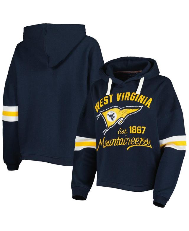 Womens Pressbox West Virginia Mountaineers Super Pennant Pullover Hoodie Blue Product Image