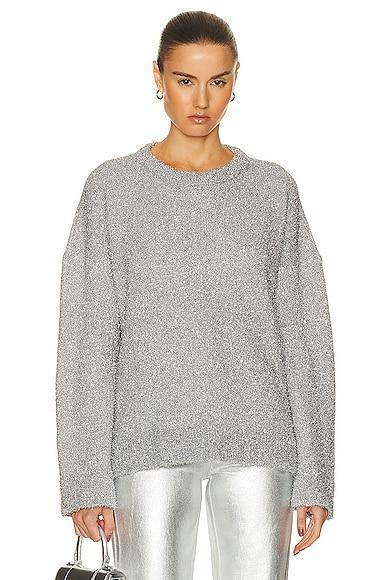 RABANNE Pullover Sweater in Metallic Silver Product Image