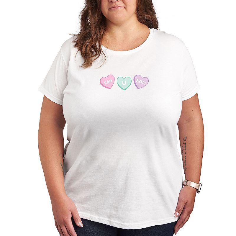 Plus Can U Not Conversation Hearts Graphic Tee, Womens Product Image