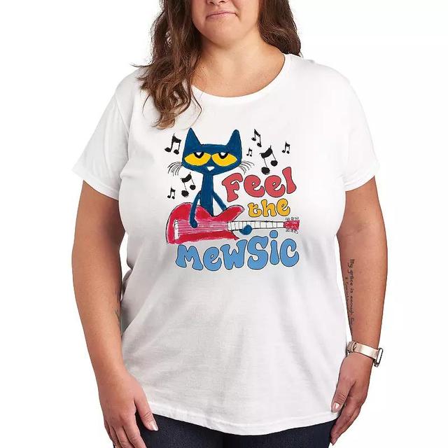 Plus Pete the Cat Feel The Mewsic Graphic Tee, Womens Product Image