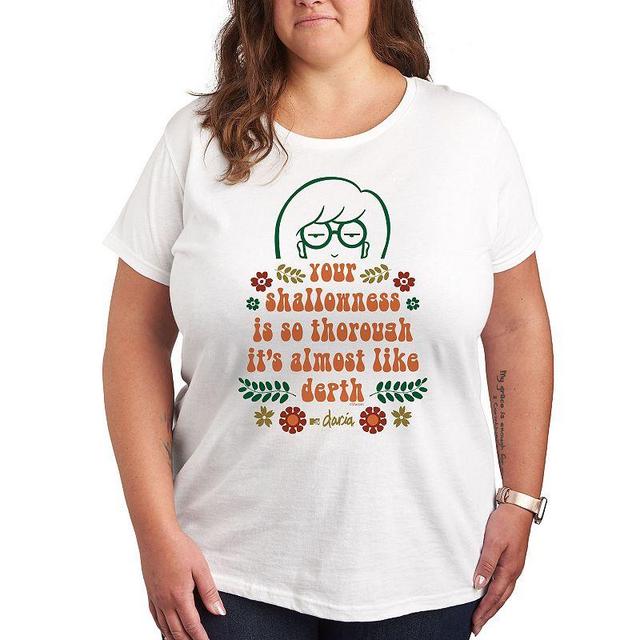 Plus Daria Your Shallowness Graphic Tee, Womens White Product Image