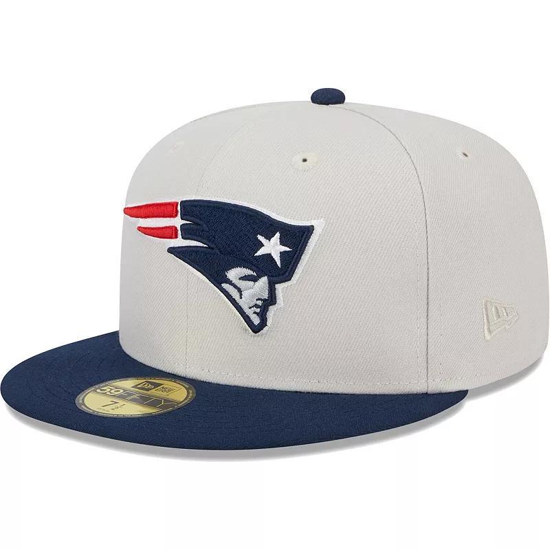 Mens New Era Khaki/Navy New England Patriots Super Bowl Champions Patch 59FIFTY Fitted Hat Product Image