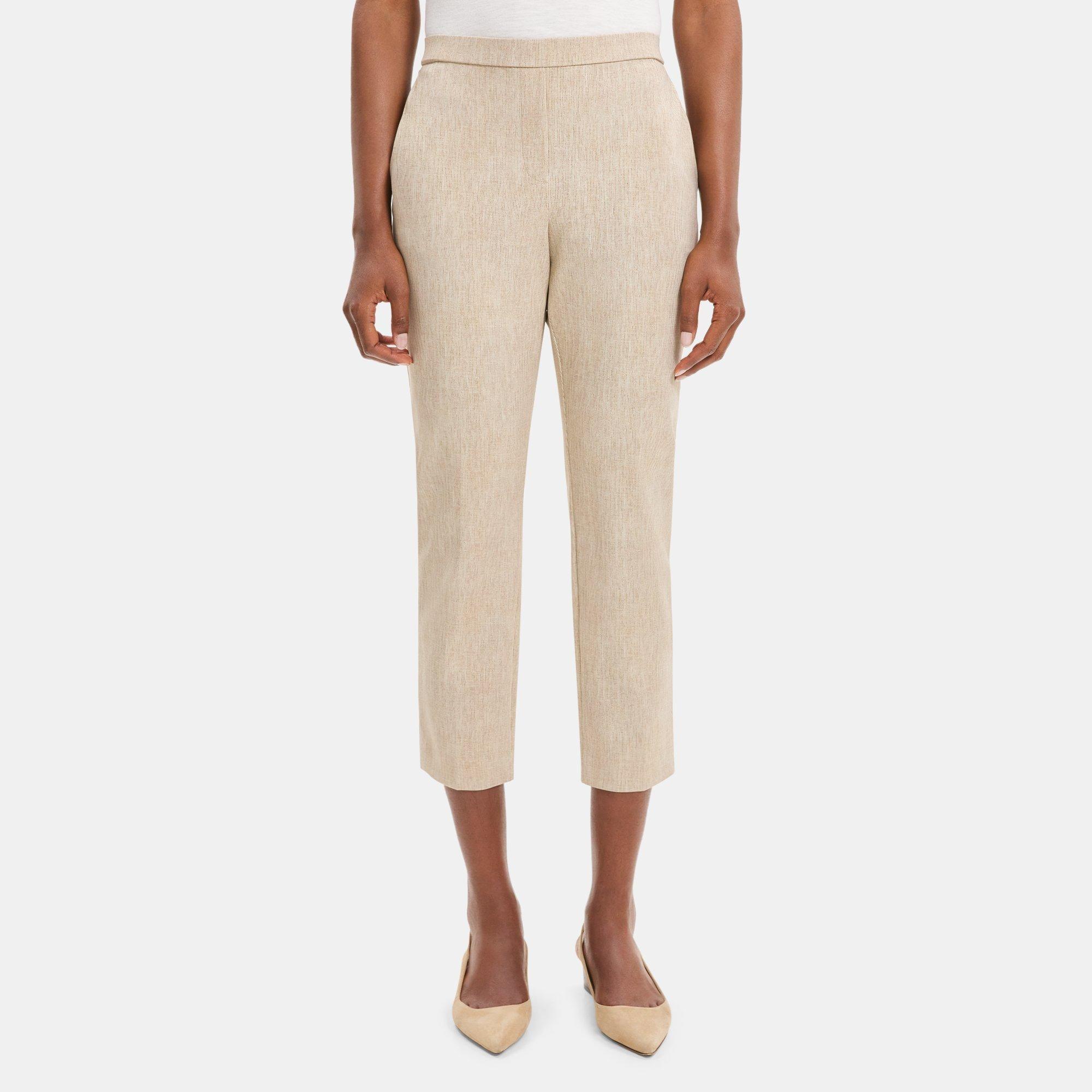 Knit Ponte Slim Cropped Pull-On Pant | Theory Outlet product image