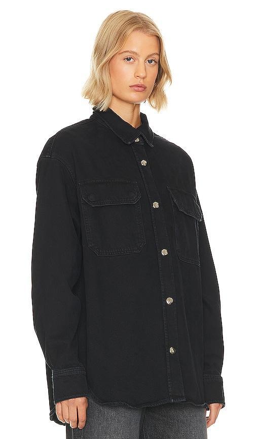 AGOLDE Camryn Upsized Denim Shirt Black. (also in XL). Product Image