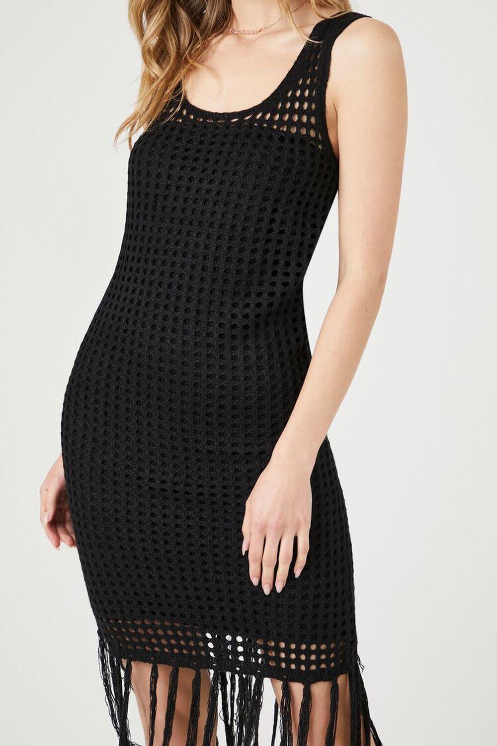 Crochet Sweater-Knit Fringe Dress | Forever 21 Product Image