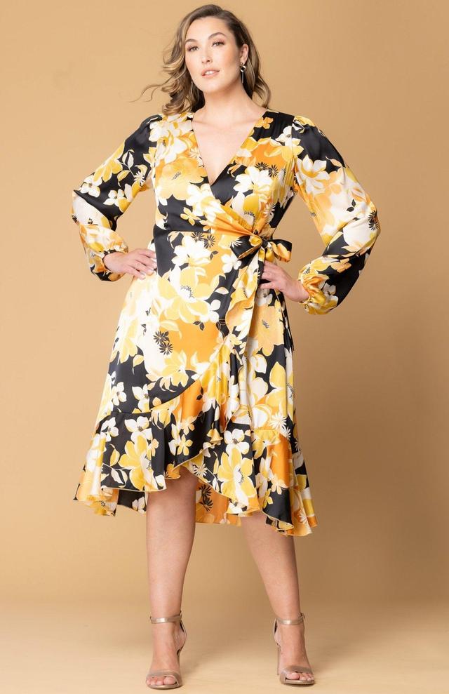 Serena Satin Wrap Dress - Plus Product Image